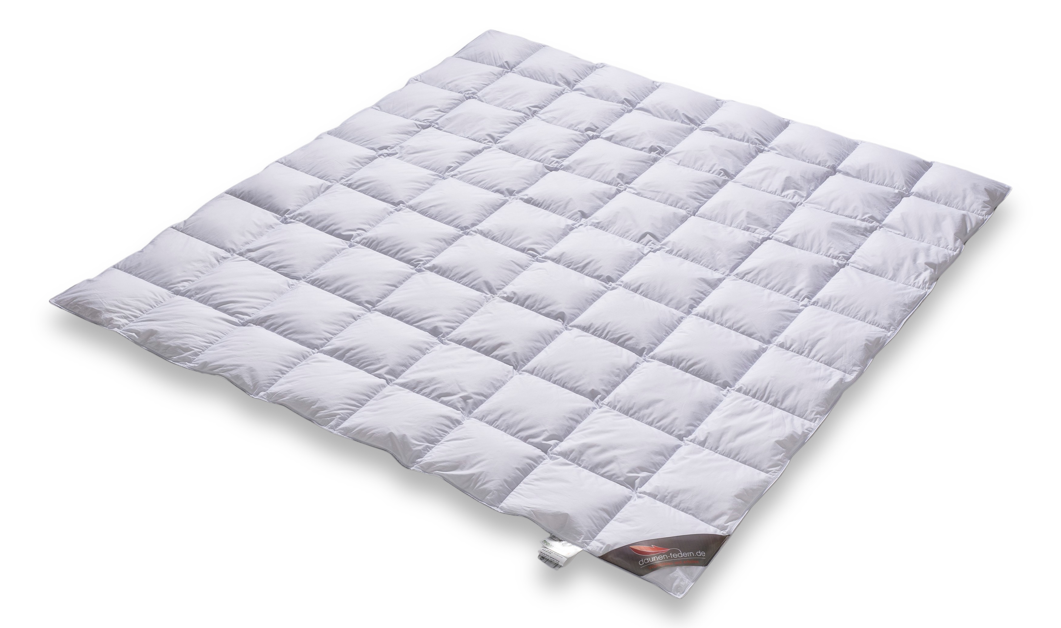 Sommer-Daunendecke 8x8- 200x220 -100% Daunen Diagonal-Ansicht