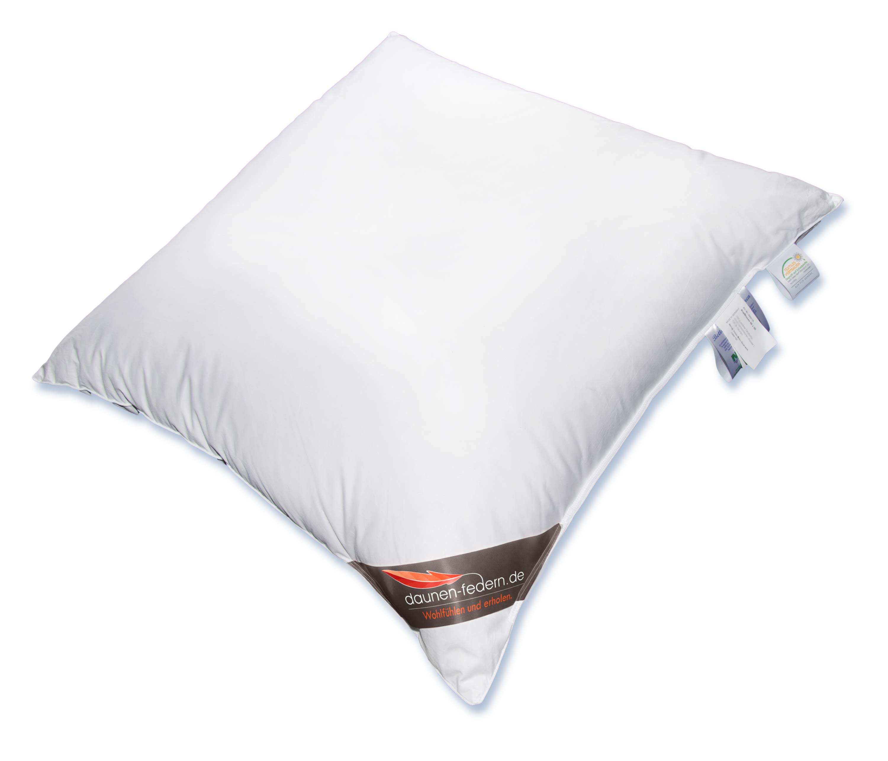 Kopfkissen 40x40 mit 50% Gänsedaunen - 50% Gänsefedern, weiss