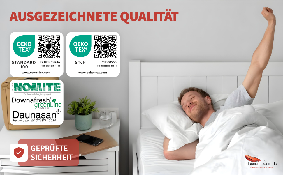 Sommer Daunendecke - atmungsaktiv - leicht und anschmiegsam - 100% natürliche Materialien