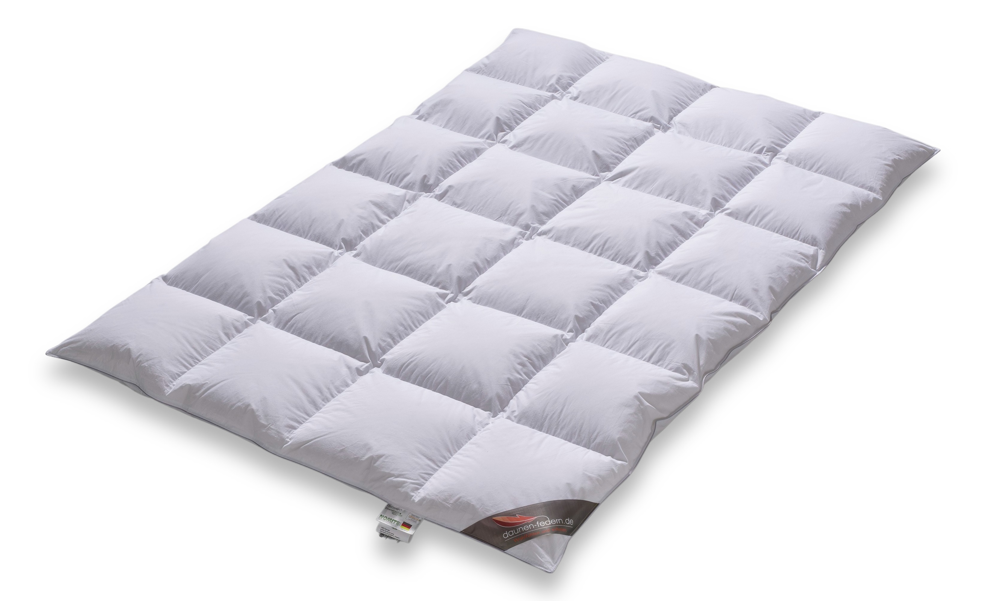 Daunendecke 135x200 - 4x6 Kassetten -  90% Daunen 10% Federn