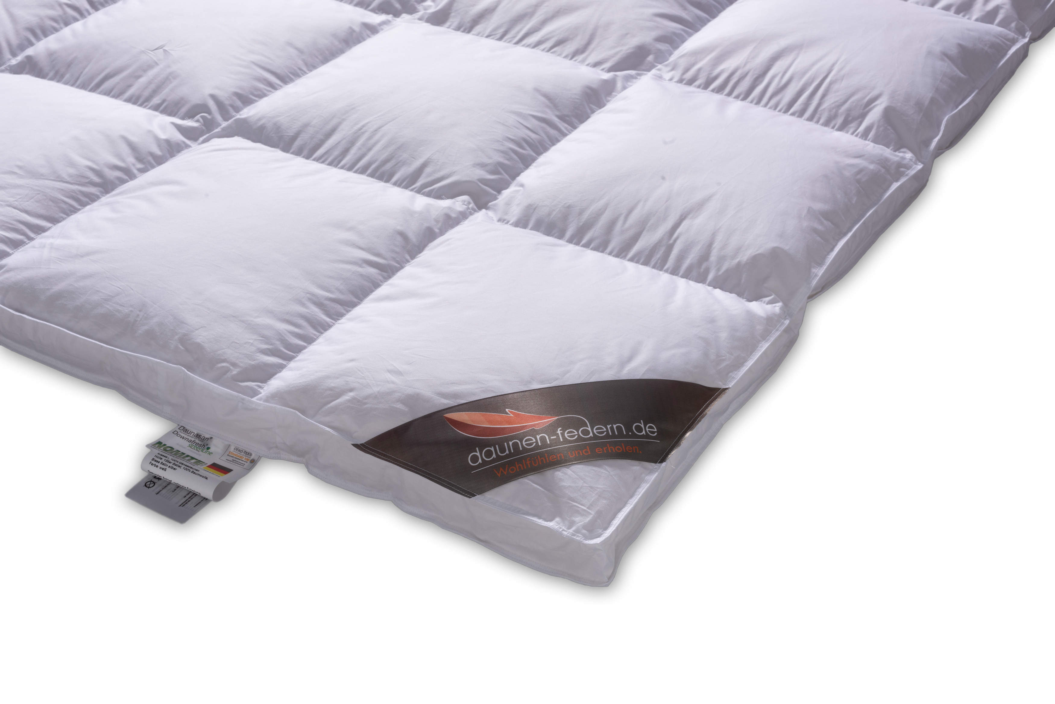 Daunenbett mit Innen- und Außensteg - 135x200  PREMIUM 100% Gänsedaunen Ecke