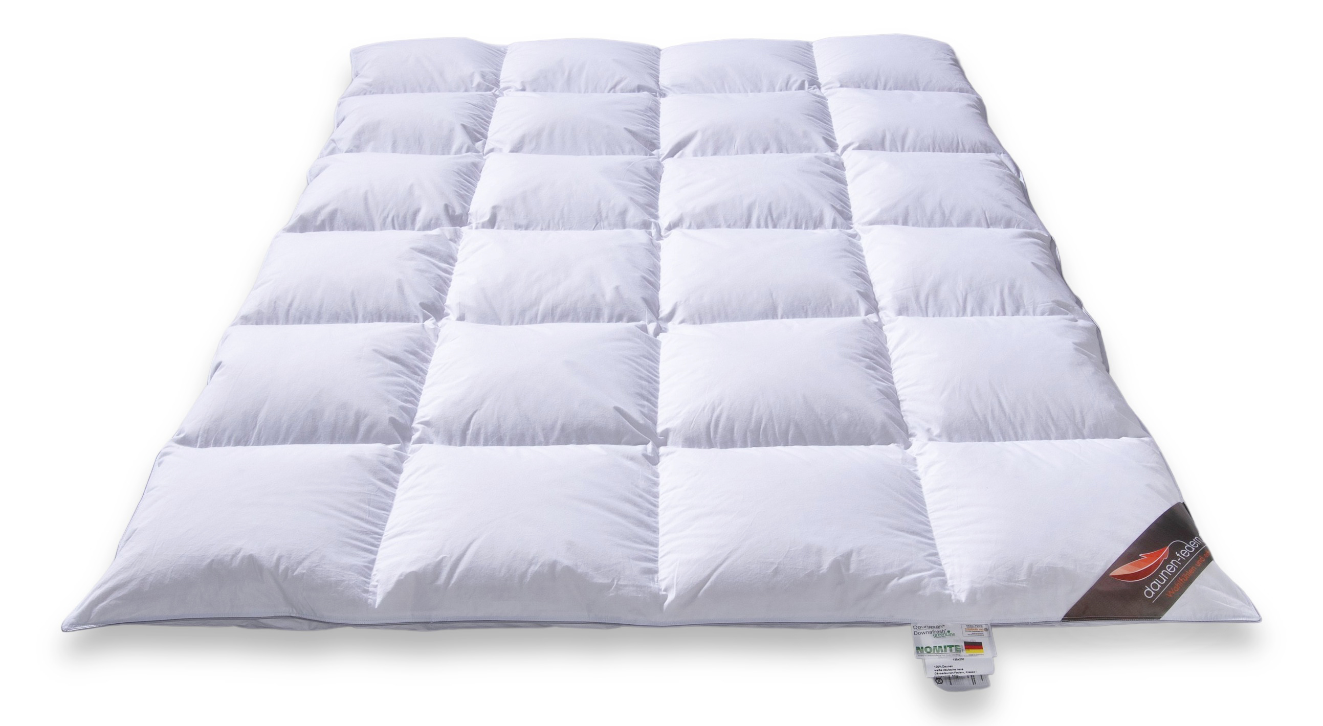 Daunendecke 4x6 Kassetten - 135x200 - 100% Daunen von vorne