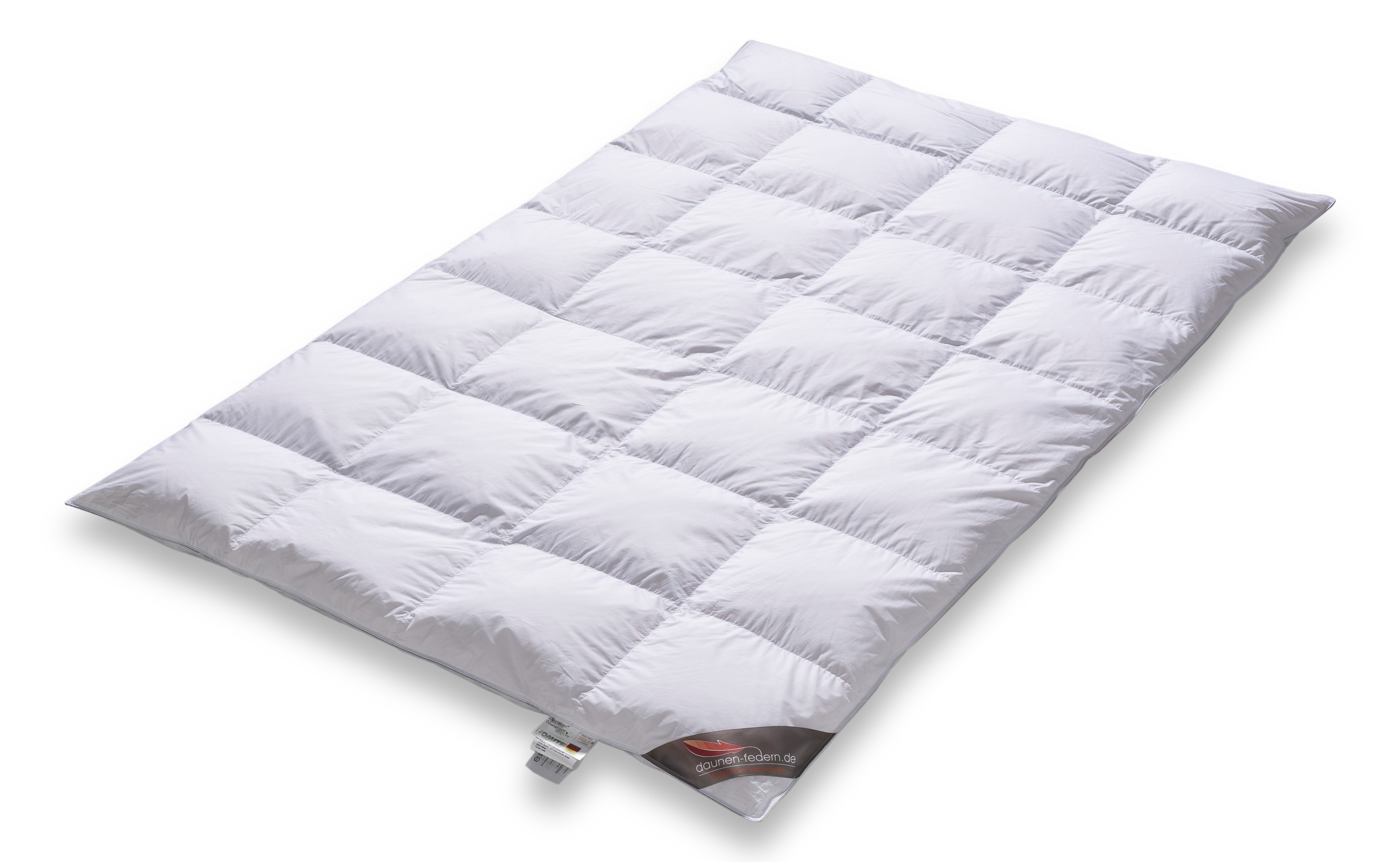 Daunendecke 4x7 Kassetten - 135x200 cm  - 100% arktische Gänsedaunen diagonal