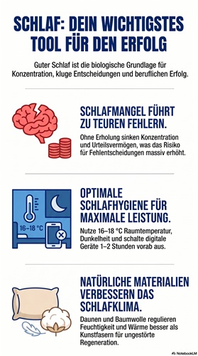 Schlaf als wichtiges Erfolgstool - KI generiertes Bild