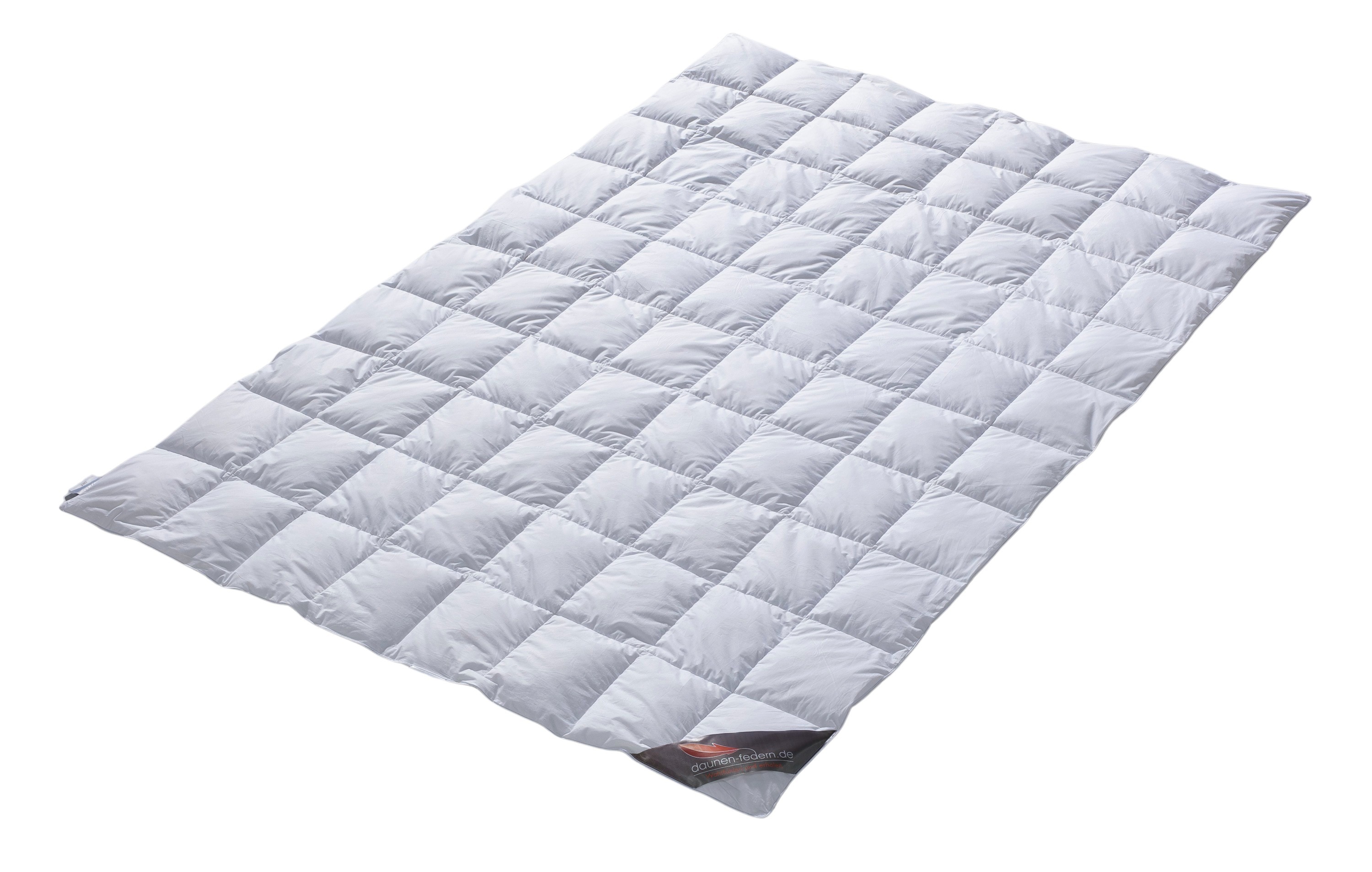 Sommer Bettdecke 135x200 Premium: 100% neue Daunen Klasse 1, atmungsaktiv, 8x10 Karo Stepp diagonal
